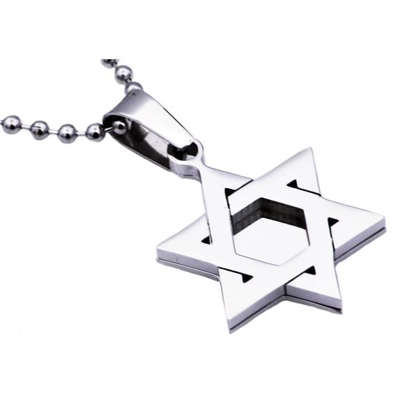 Men's Star of David Necklace, Multiple Finishes Available