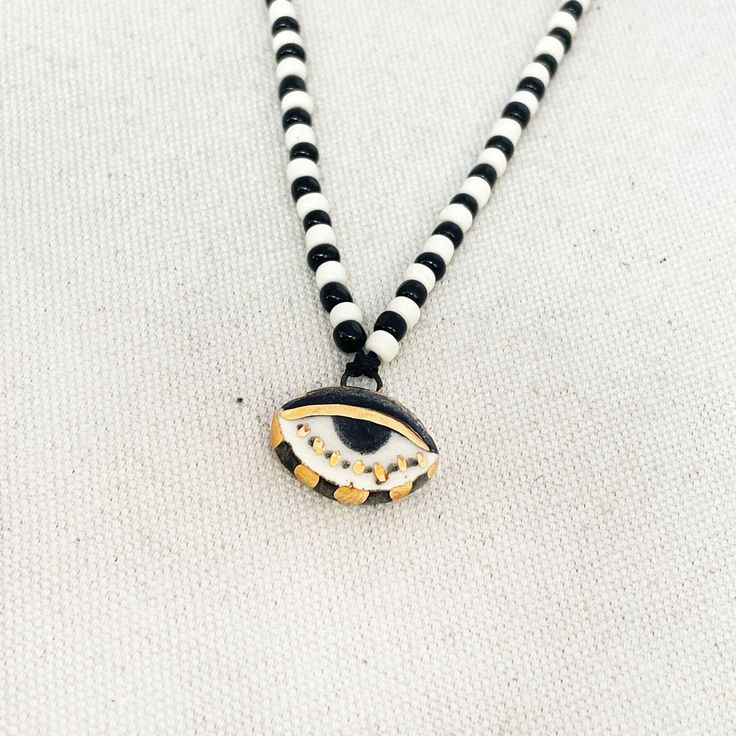 Beaded handmade evil eye necklace- Peace Love Light Shop