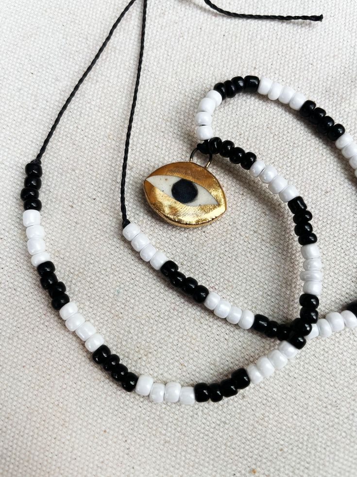 Beaded handmade evil eye necklace- Peace Love Light Shop