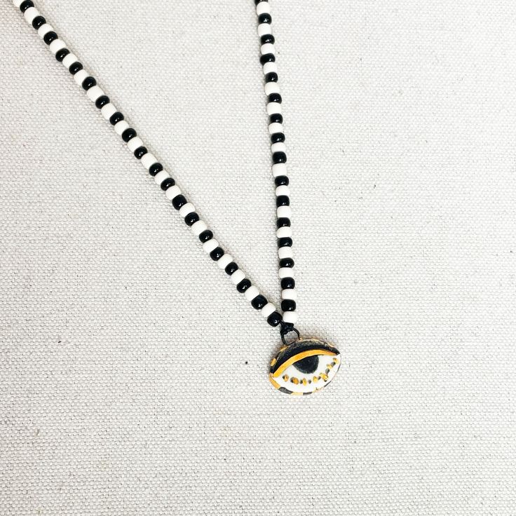 Beaded handmade evil eye necklace- Peace Love Light Shop