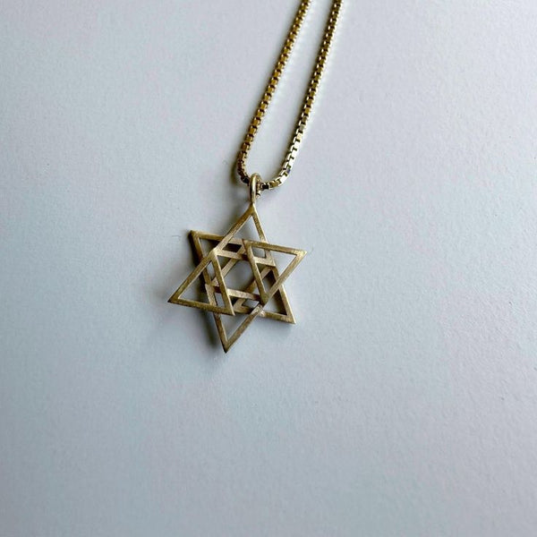 Modern star of David necklace, Jewish jewelry, Made in Israel - Peace Love Light Shop