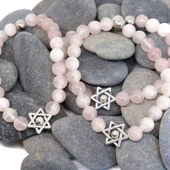 Rose quartz beaded bracelet- Peace Love Light Shop