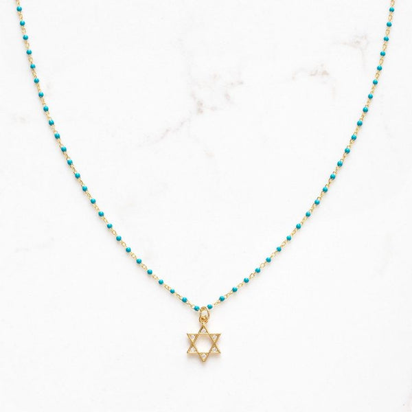 Star of David beaded necklace- Peace Love Light Shop