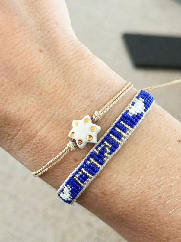 Star of David ceramic thread bracelet- Peace Love Light Shop