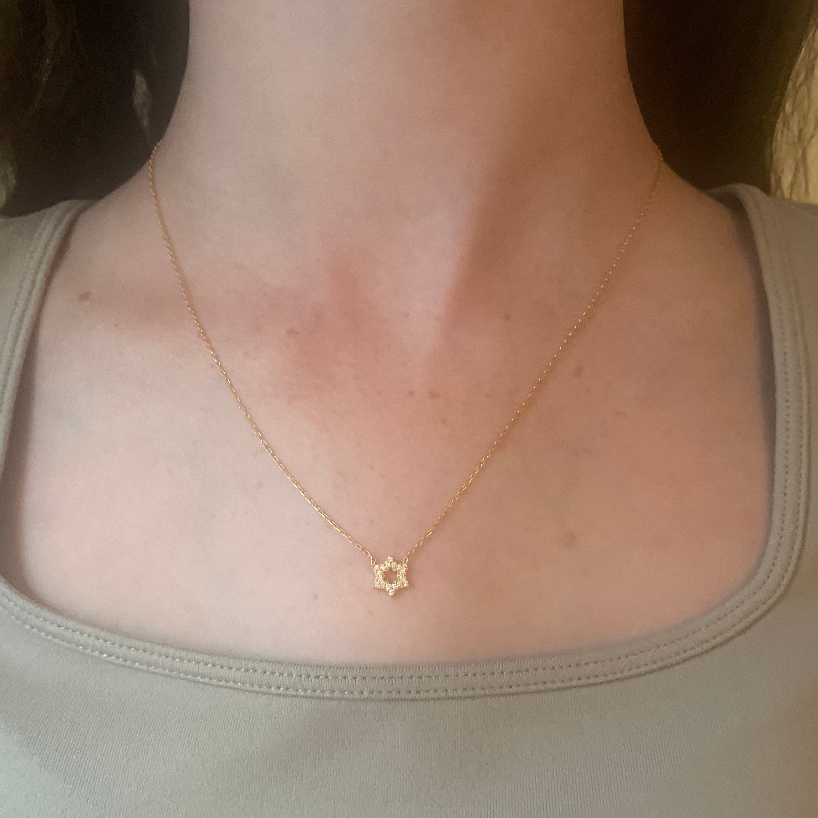 Jewish star necklace cz- Peace Love Light Shop