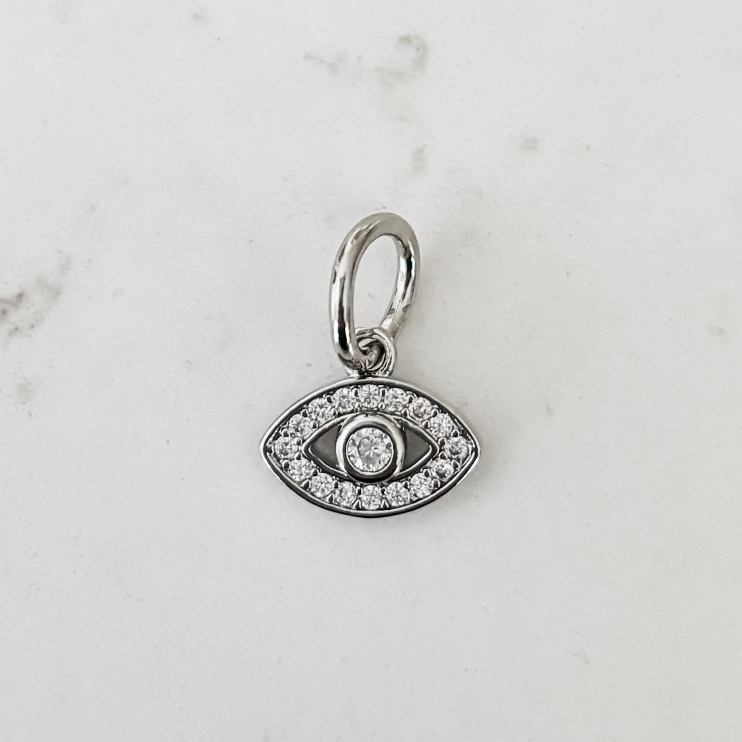 Evil Eye Silver Pave Charm