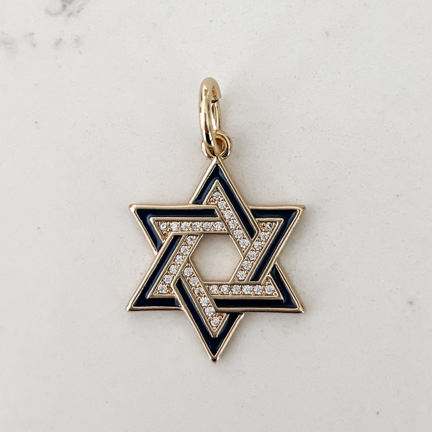 Star of David Blue & Gold Charm - Peace Love Light Shop
