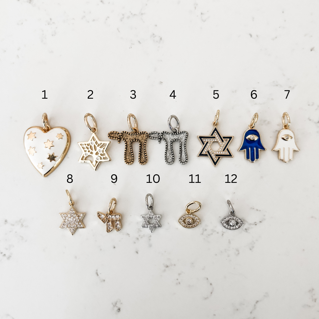 Star of David Gold Pave Charm - Peace Love Light Shop
