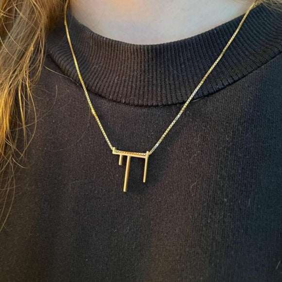 Modern Chai necklace, Jewish jewelry, Made in Israel - Peace Love Light Shop