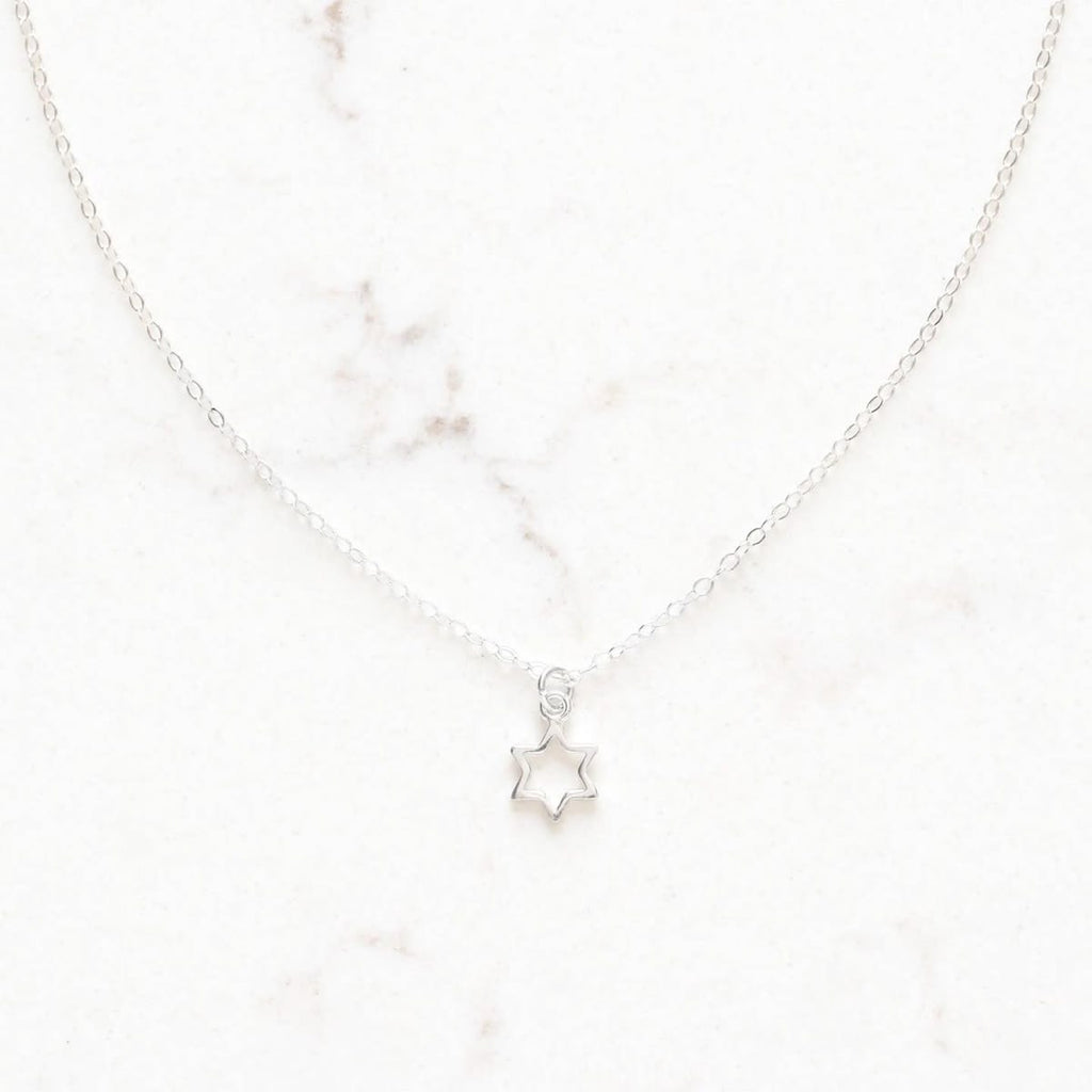 Tiny Star of David Necklace, Sterling Silver - Peace Love Light Shop