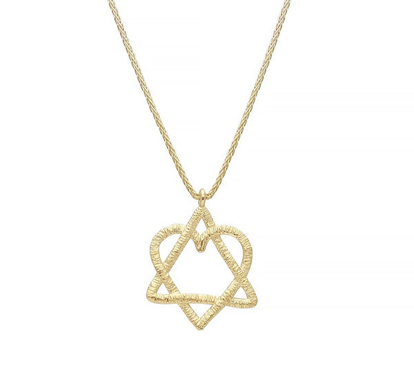 Israel Museum Star of David and Heart necklace 14K gold- Peace Love Light Shop