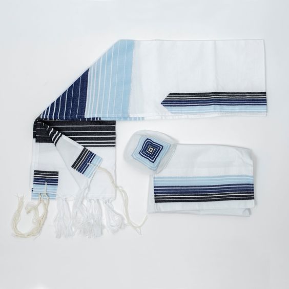Tallit, Made In Israel. Blue & Silver- Peace Love Light Shop