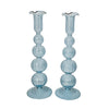 Shabbat Glass Candle Holders- Peace Love Light Shop