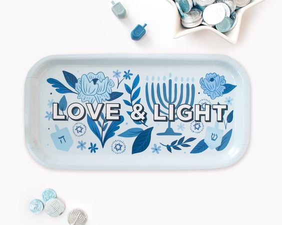 Hanukkah Love and Light Serving Tray- Peace Love Light Shop