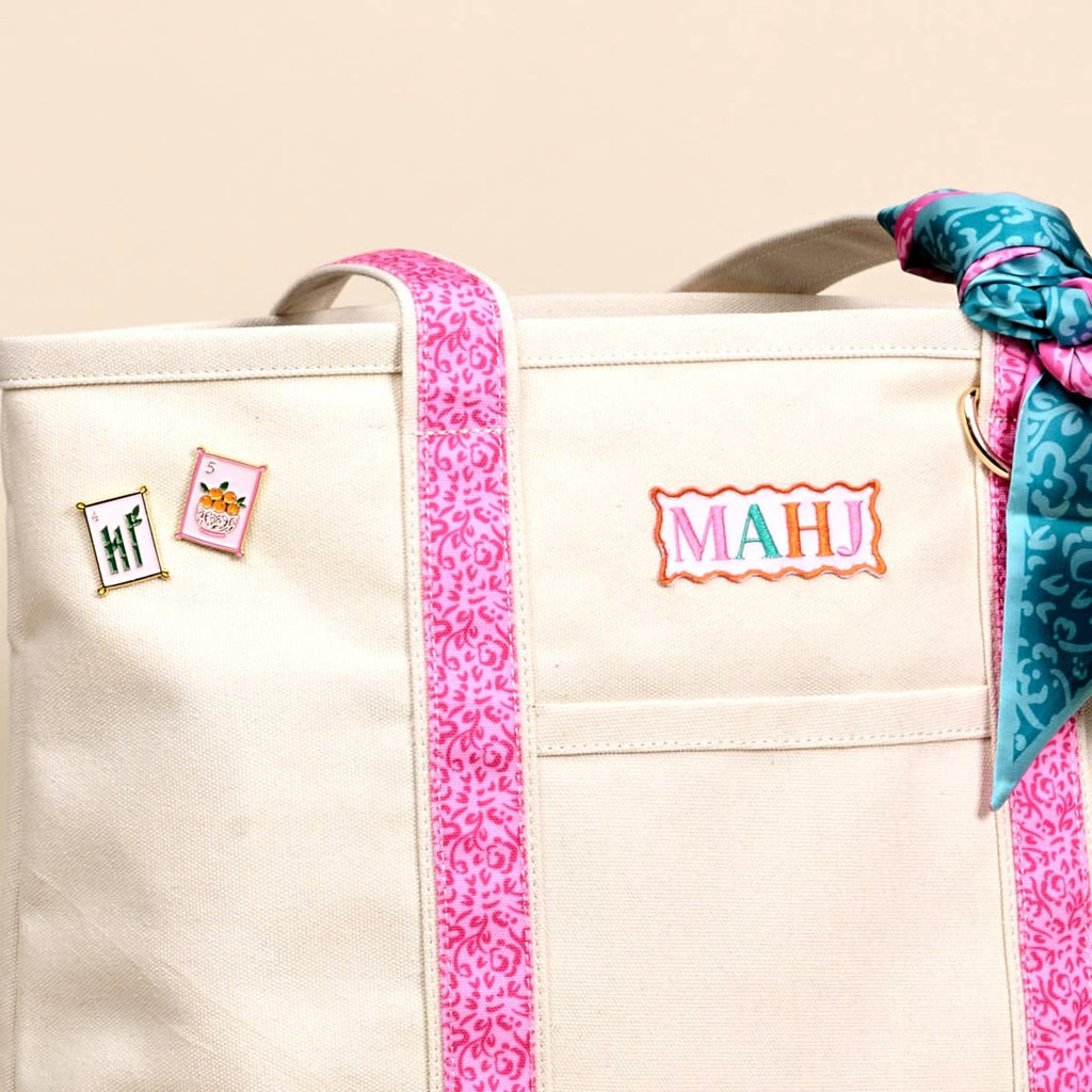 Mah Jong Canvas Tote- Peace Love Light Shop