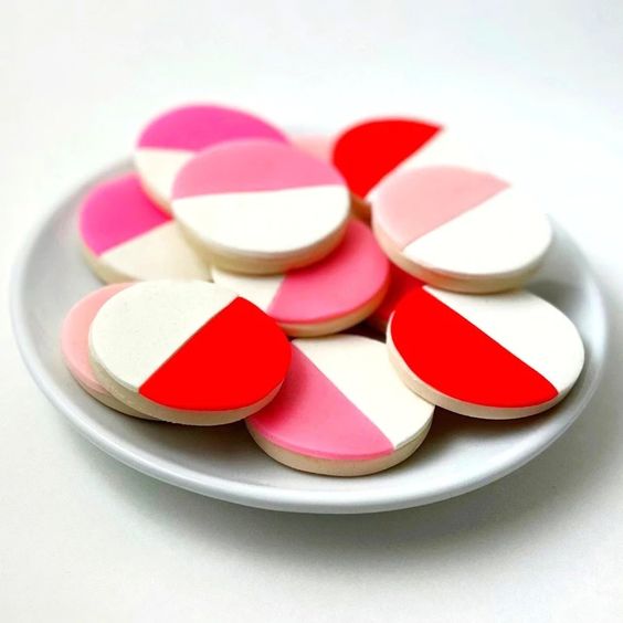 Valentines Pink&White Cookies, Valentines, Peace Love Light Shop