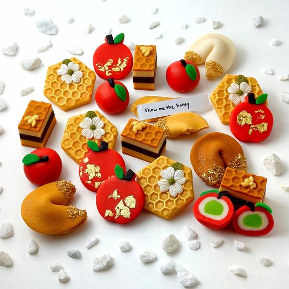 Rosh Hashanah gift box, marzipan cookies- Peace Love Light Shop