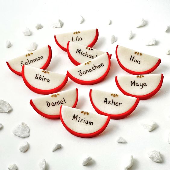 Rosh Hashanah Marzipan Personalized Apple Slices- Peace Love Light Shop 