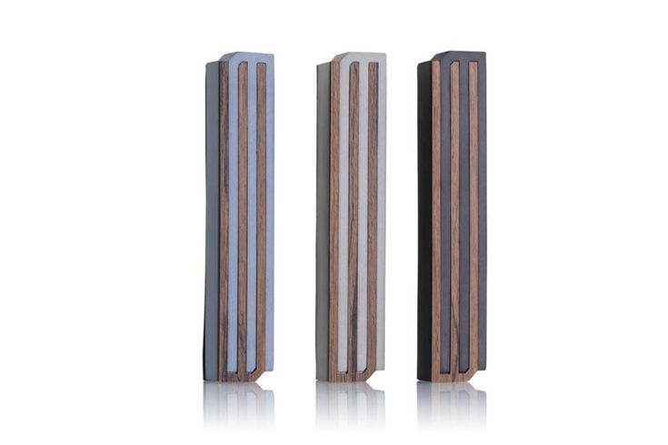 Modern mezuzah, concrete and wood, made in Israel - Peace Love Light Shop