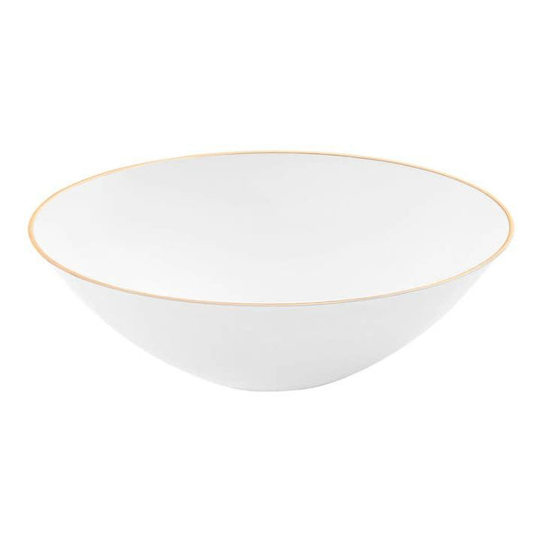 Classic Disposable White & Gold Bowl, Plastic, 16 oz., 10 Pack - Peace Love Light Shop