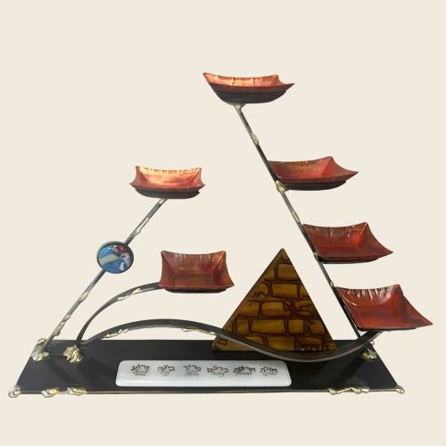 Wood Pyramid Seder Plate, Gary Rosenthal- Peace Love Light Shop