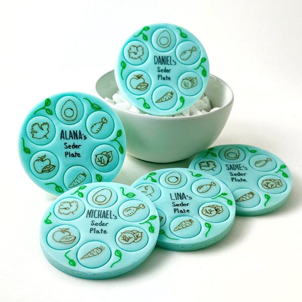 Marzipan Personalized Seder Plates, Passover