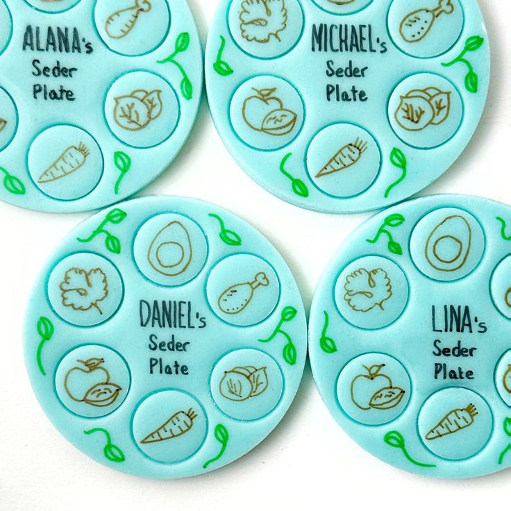 Marzipan Personalized Seder Plates, Passover