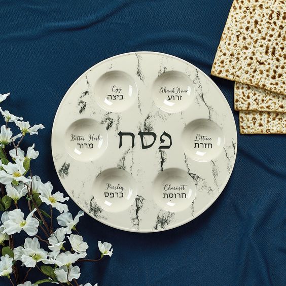 Passover Marble Seder Plate- Peace Love Light Shop