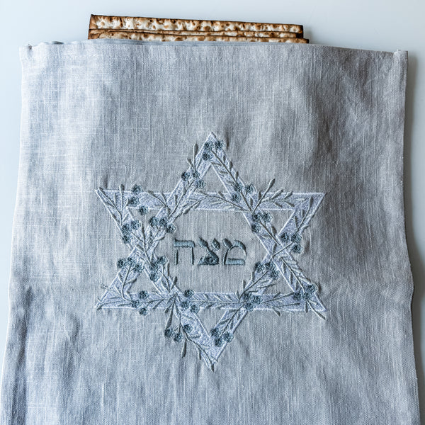 Matzah cover,Embroidered linen- Peace Love Light Shop