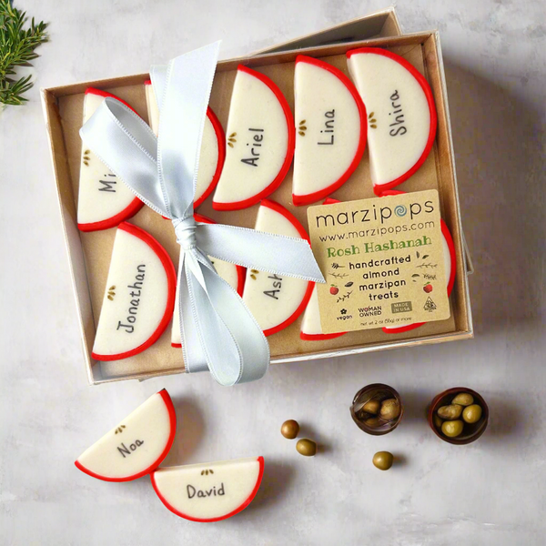 Rosh Hashanah Marzipan Personalized Apple Slices- Peace Love Light Shop 