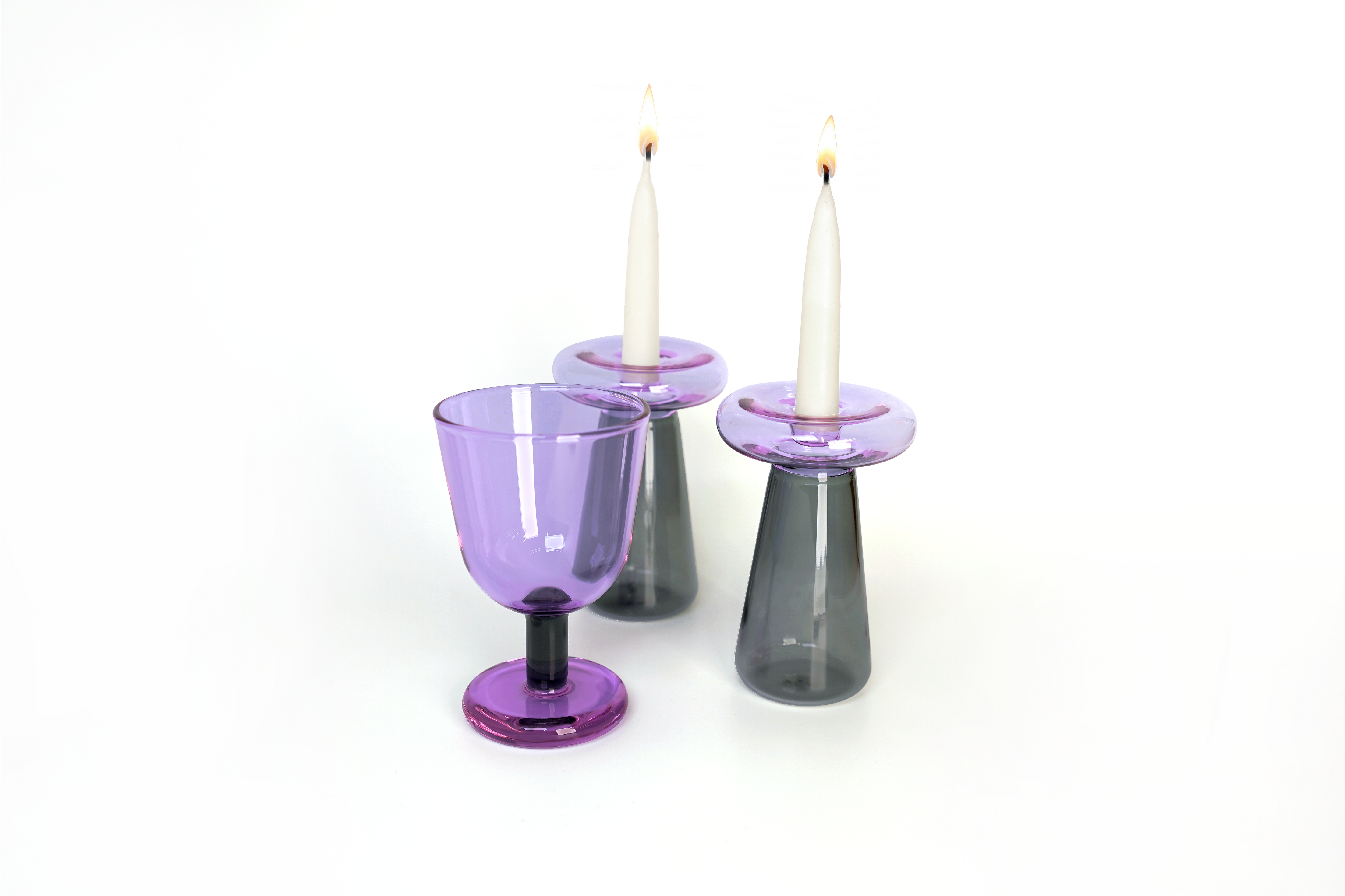 Modern Shabbat set, kiddush cup & candle holders- Peace Love Light Shop