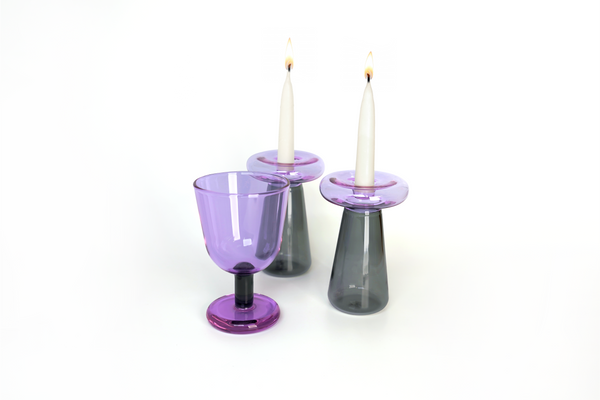 Modern Shabbat set, kiddush cup & candle holders- Peace Love Light Shop