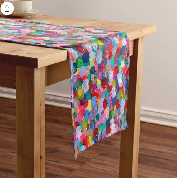 Rosh Hashanah colorful patterned table runner-Peace Love Light Shop