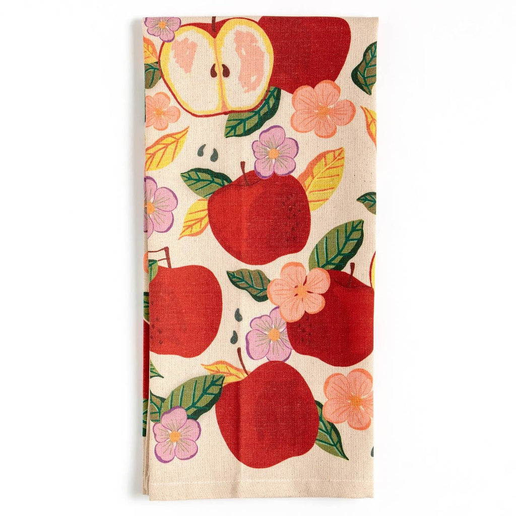 Apple tea towel, Autumn gift, Rosh Hashanah- Peace Love Light Shop