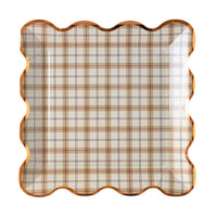 Rosh Hashanah Harvest Collection Plaid Dinner Plate, Paper- 8 Pack