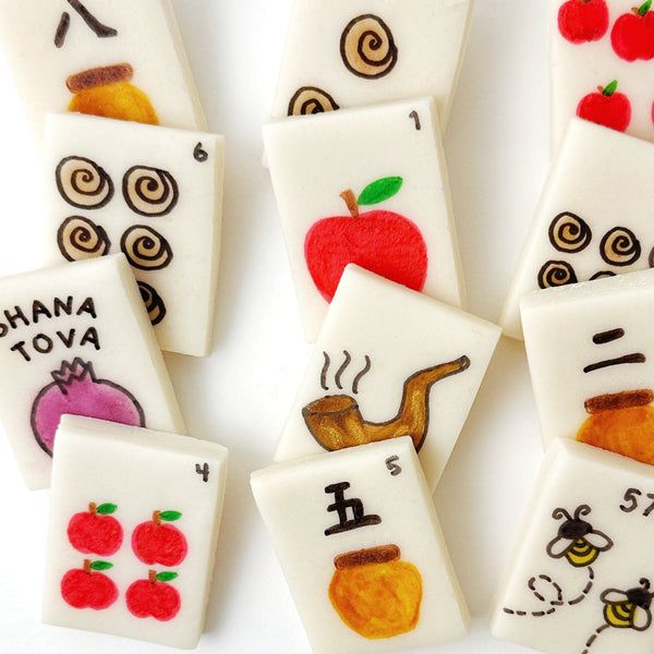 Marzipan Rosh Hashanah Mah Jong Tiles- Peace Love Light Shop