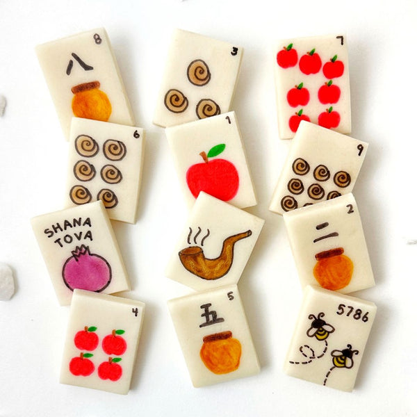 Marzipan Rosh Hashanah Mah Jong Tiles- Peace Love Light Shop