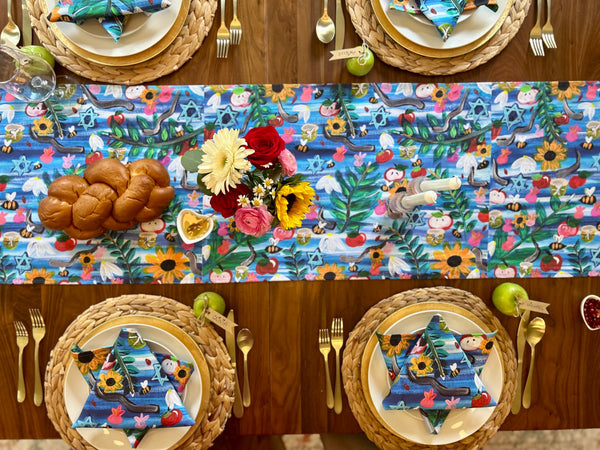 Rosh Hashanah Colorful Table Runner- Peace Love Light Shop
