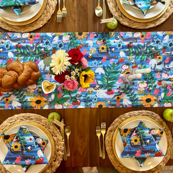 Rosh Hashanah Colorful Table Runner- Peace Love Light Shop