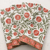 Rosh Hashanah Napkins- Pomegranate Hand Block Printed- Peace Love Light Shop
