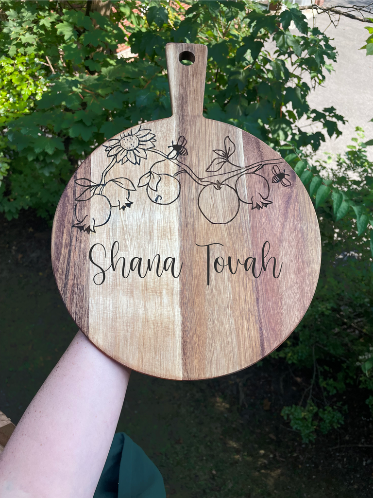 Engraved Apple & Honey Board- Rosh Hashanah