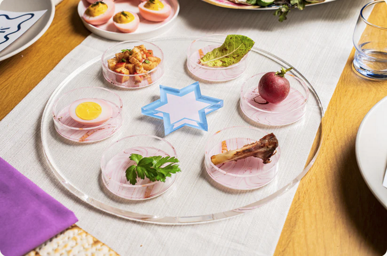 Modern Seder Plate- Strawberry Swirl, Peace Love Light Shop