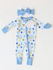 Shiloh & Kate Hanukkah bamboo pajamas- & matching bow- Peace Love Light Shop