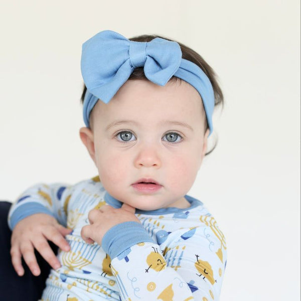 Shiloh & Kate Hanukkah bamboo pajamas- & matching bow- Peace Love Light Shop