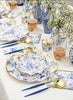 Modern Plastic cutlery, Blue & Gold- Peace Love Light Shop
