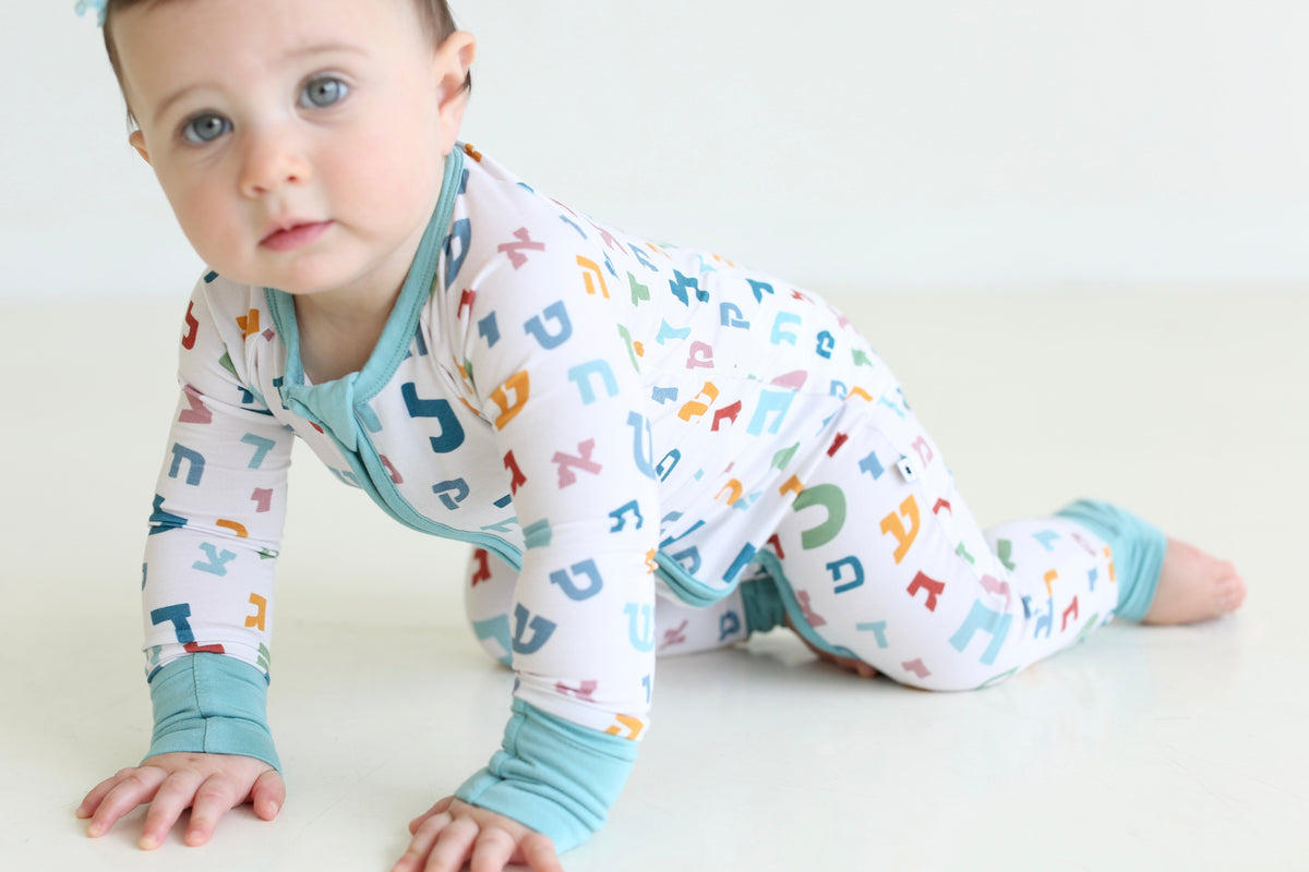 Hebrew Alphabet Pajamas- Baby- Peace Love Light Shop