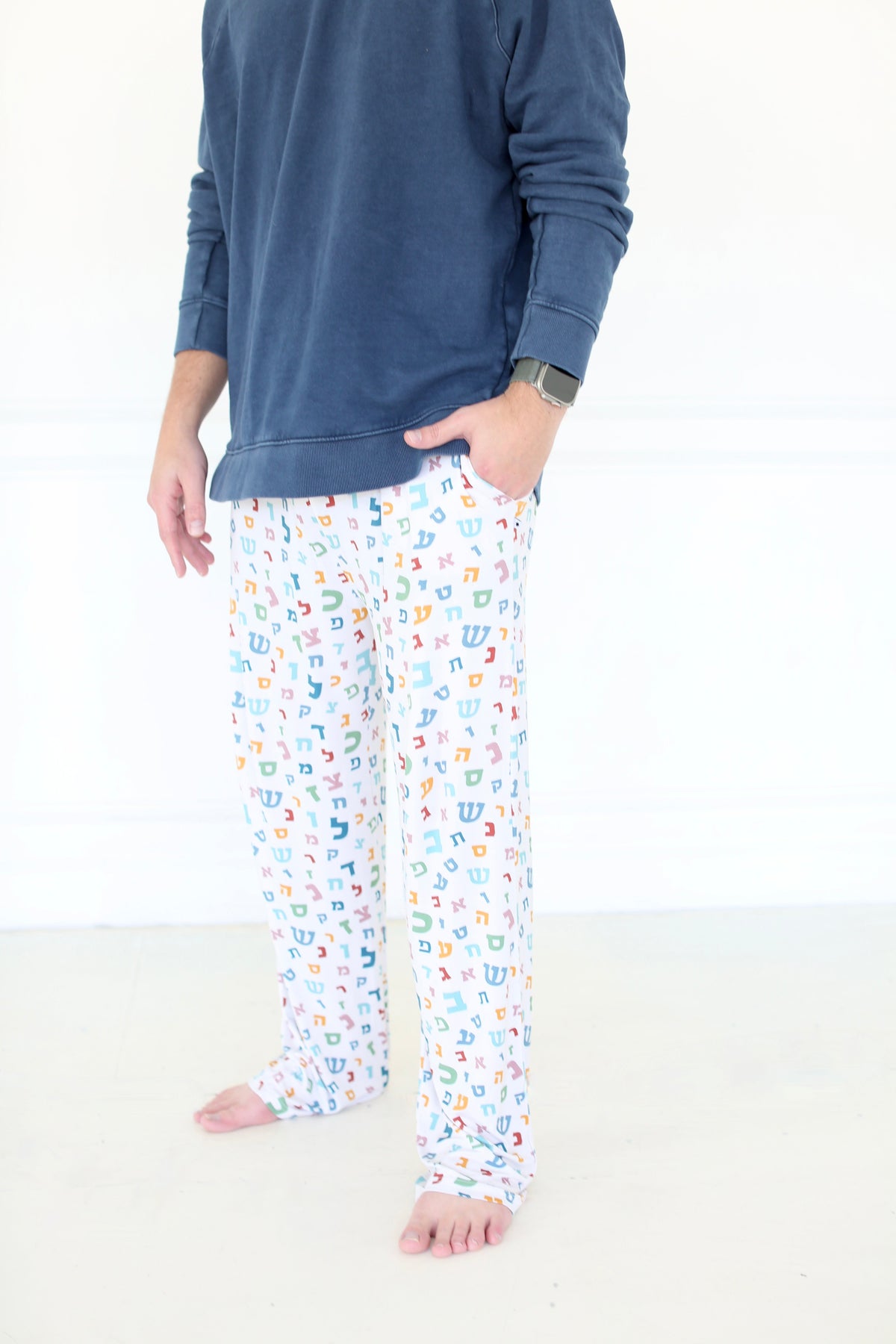 Men's Hebrew Alphabet Pajama Bottoms- Peace Love Light Shop