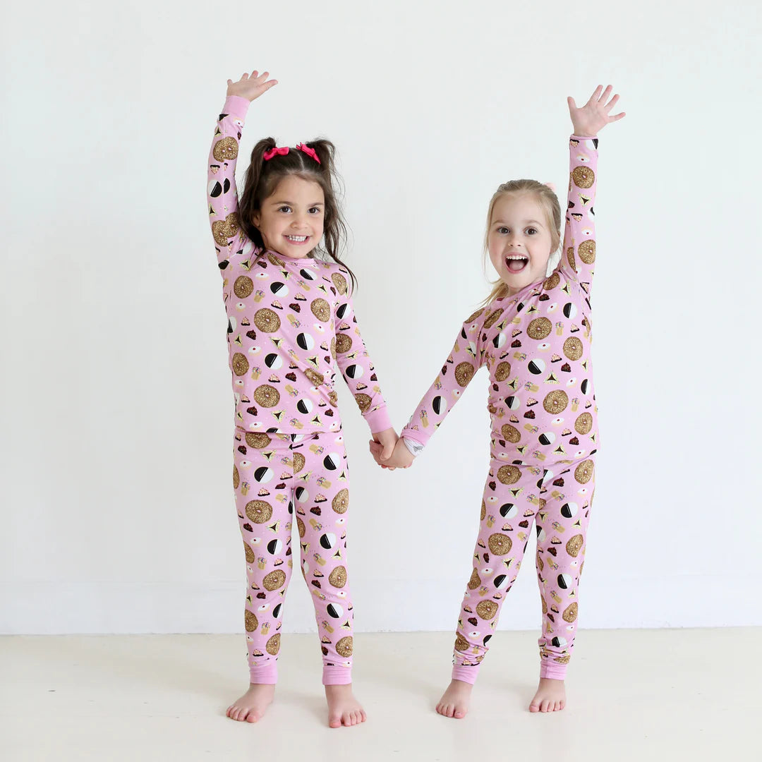 Shiloh & Kate Jewish Treats Pink Bamboo Pajamas, Sizes Newborn - 3T