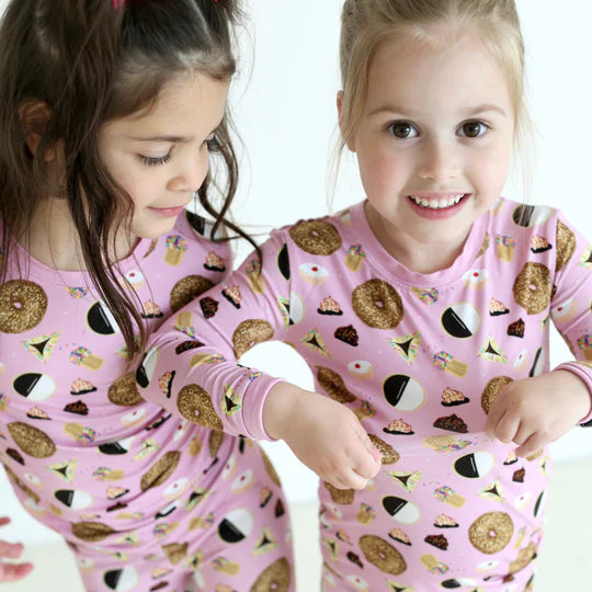 Shiloh & Kate Jewish Treats Pink Bamboo Pajamas, Sizes Newborn - 3T