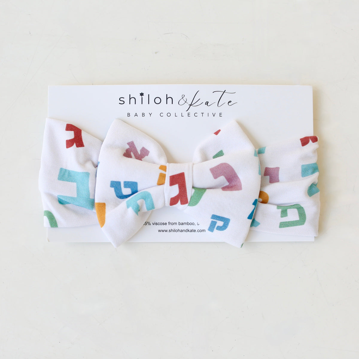 Hebrew Alphabet, Jewish Baby Gift, Bow Headband- Peace Love Light Shop